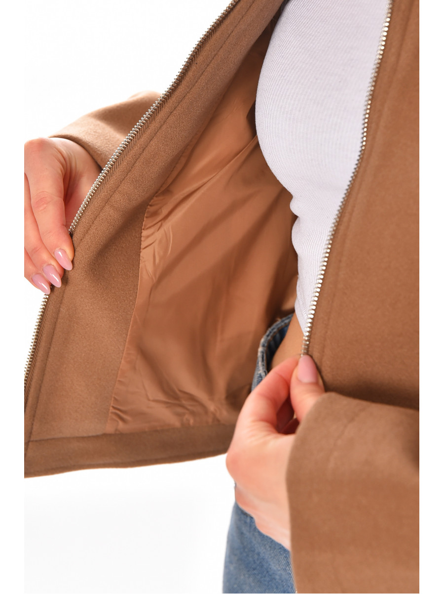 Куртка женская демисезонная укороченная коричневого цвета 17755 210419C