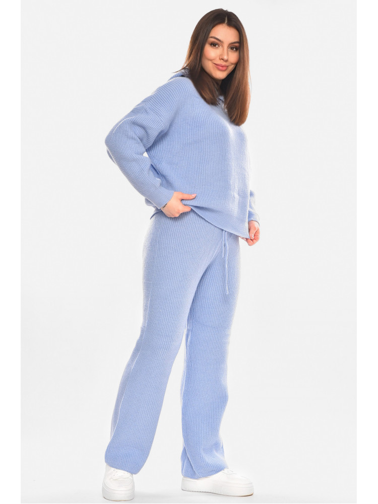 Костюм женский однотонный голубого цвета 858 210421C
