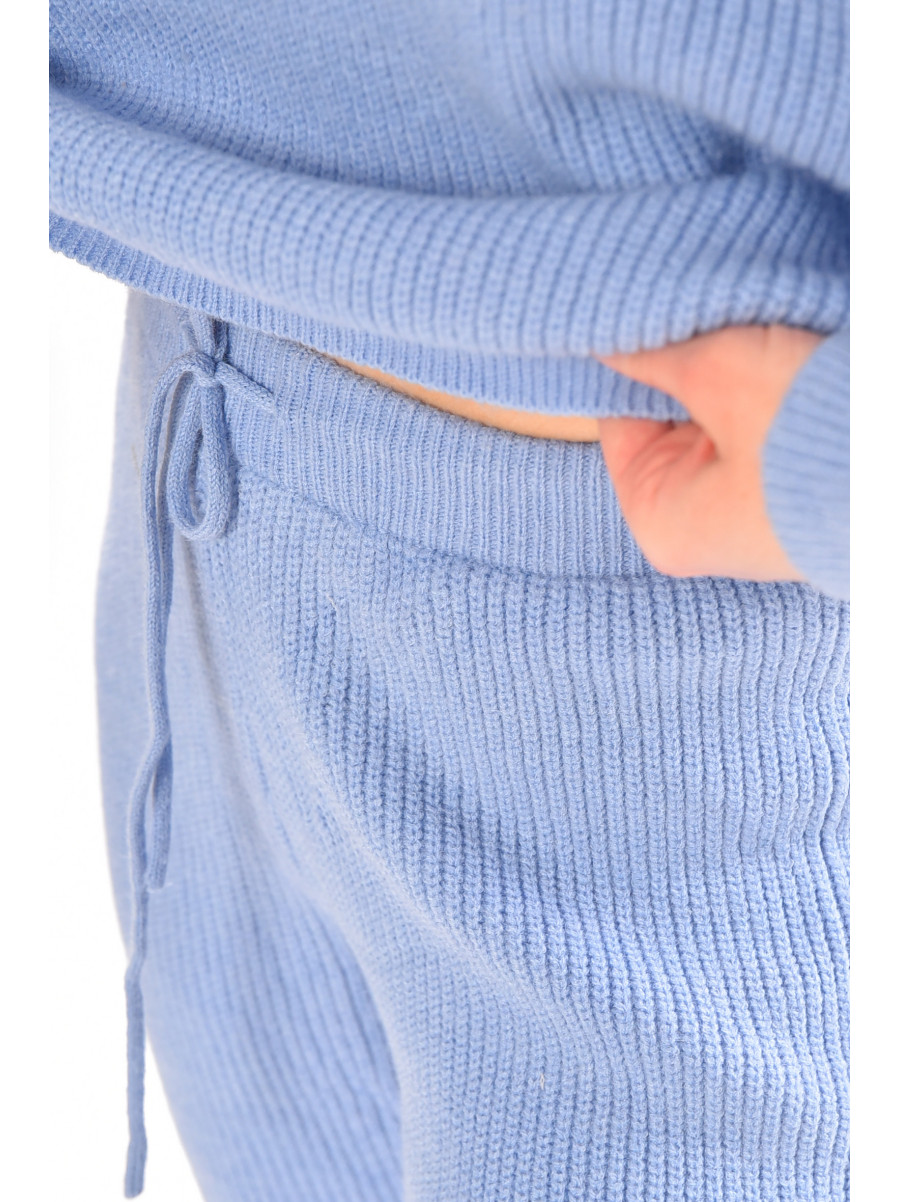 Костюм женский однотонный голубого цвета 858 210421C