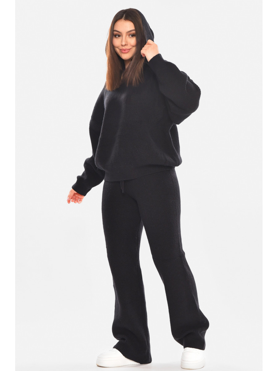 Костюм женский однотонный черного цвета 858 210424C
