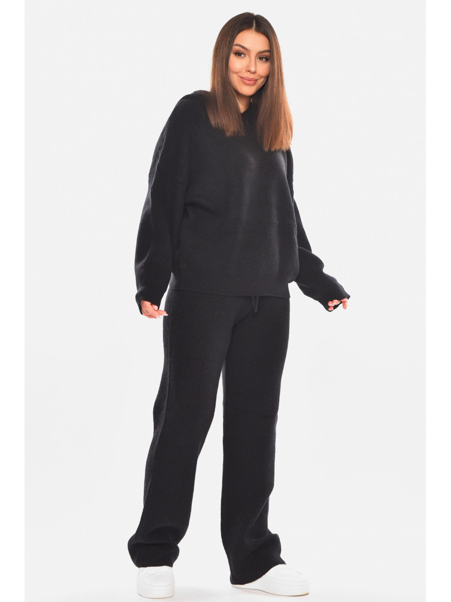 Костюм женский однотонный черного цвета 858 210424C