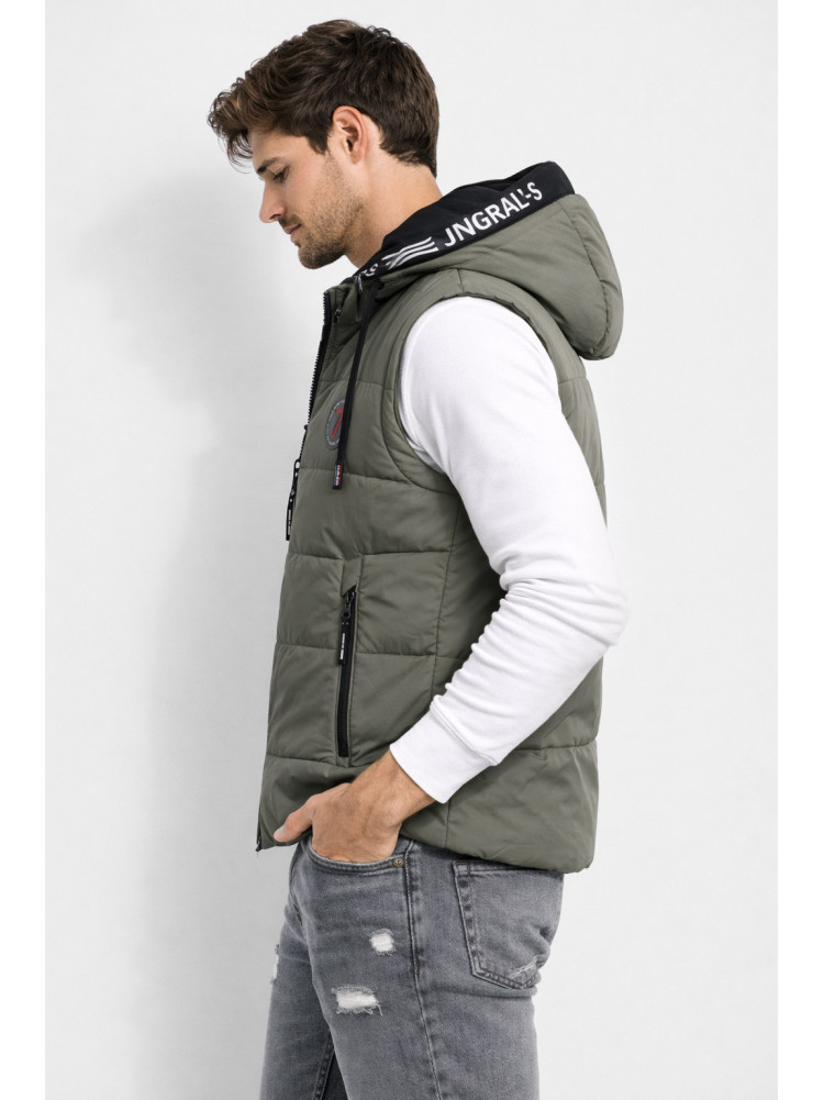 Жилетка мужская демисезонная тёмно-бежевого цвета 6009 210425C