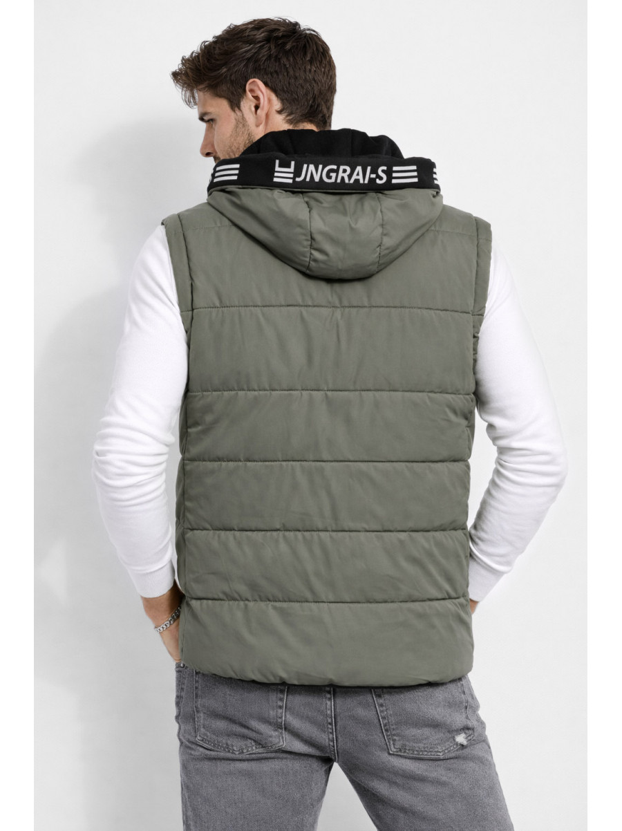 Жилетка мужская демисезонная тёмно-бежевого цвета 6009 210425C