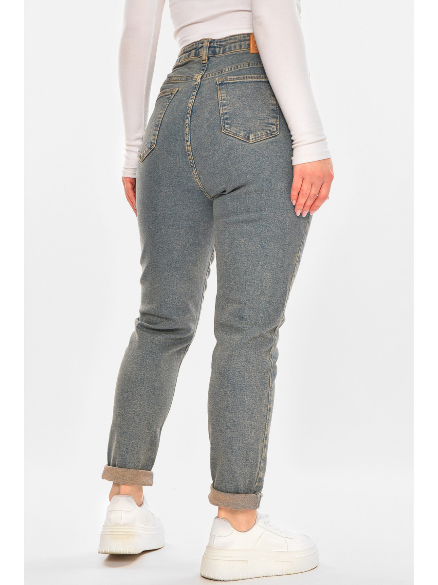 Джинси жіночі однотонні синього кольору 4115 210429C