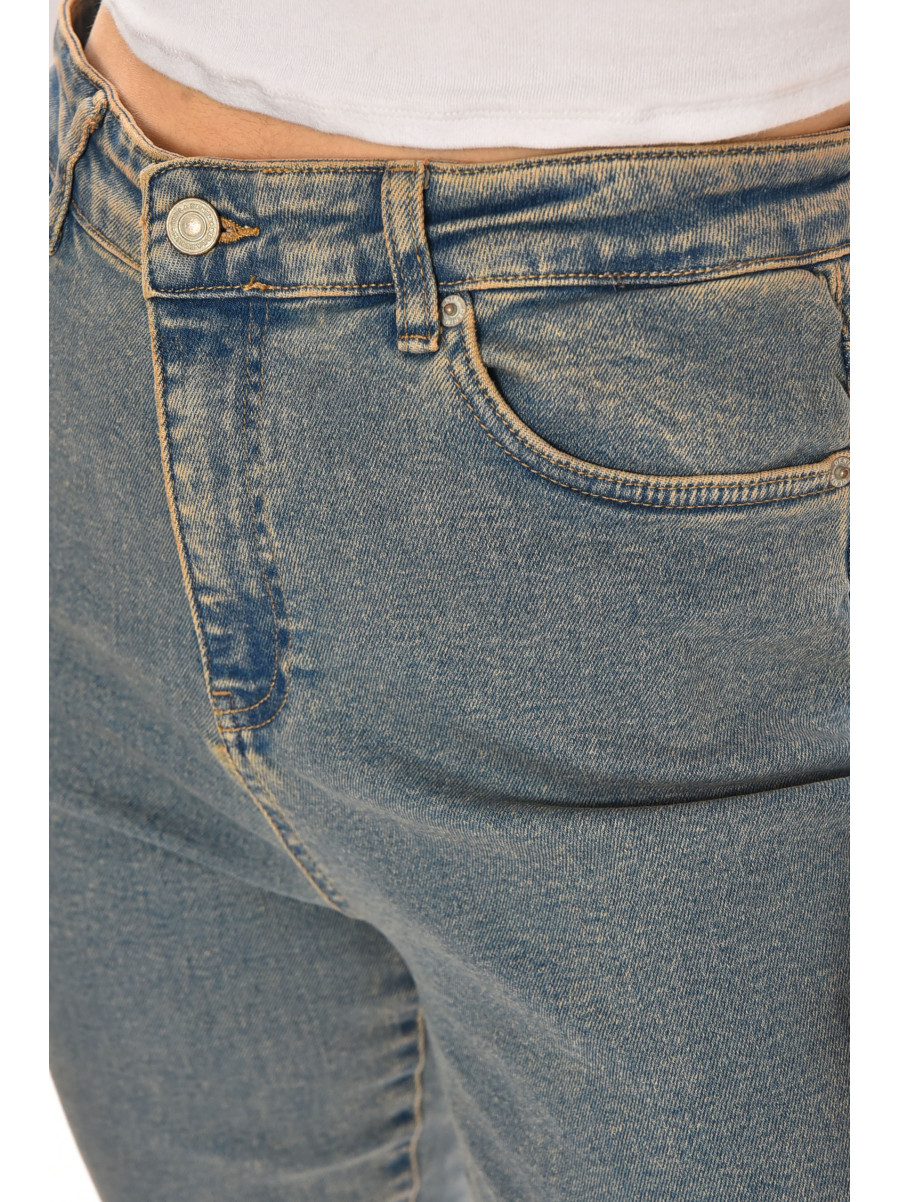 Джинси жіночі однотонні синього кольору 4115 210429C
