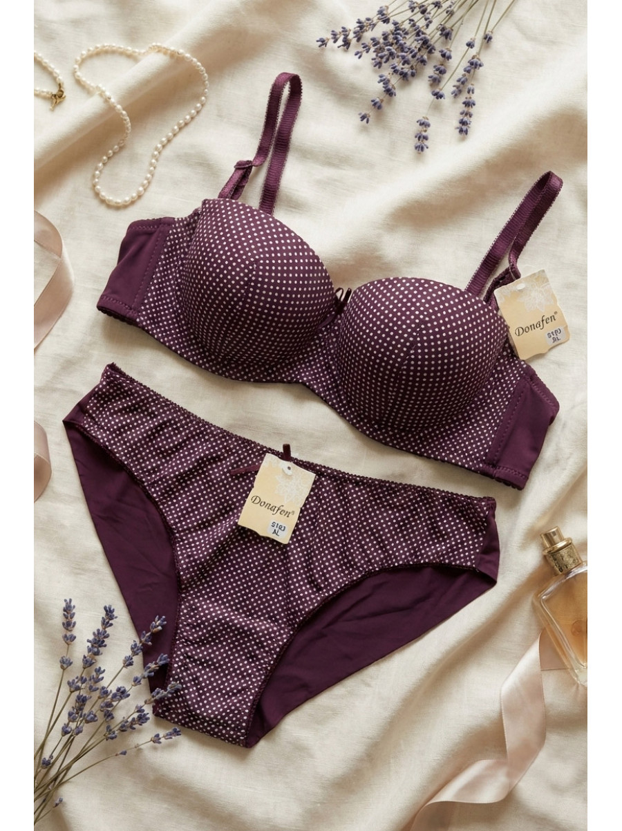 Комплект жіночий бордового кольору чашка В 5163 210432C