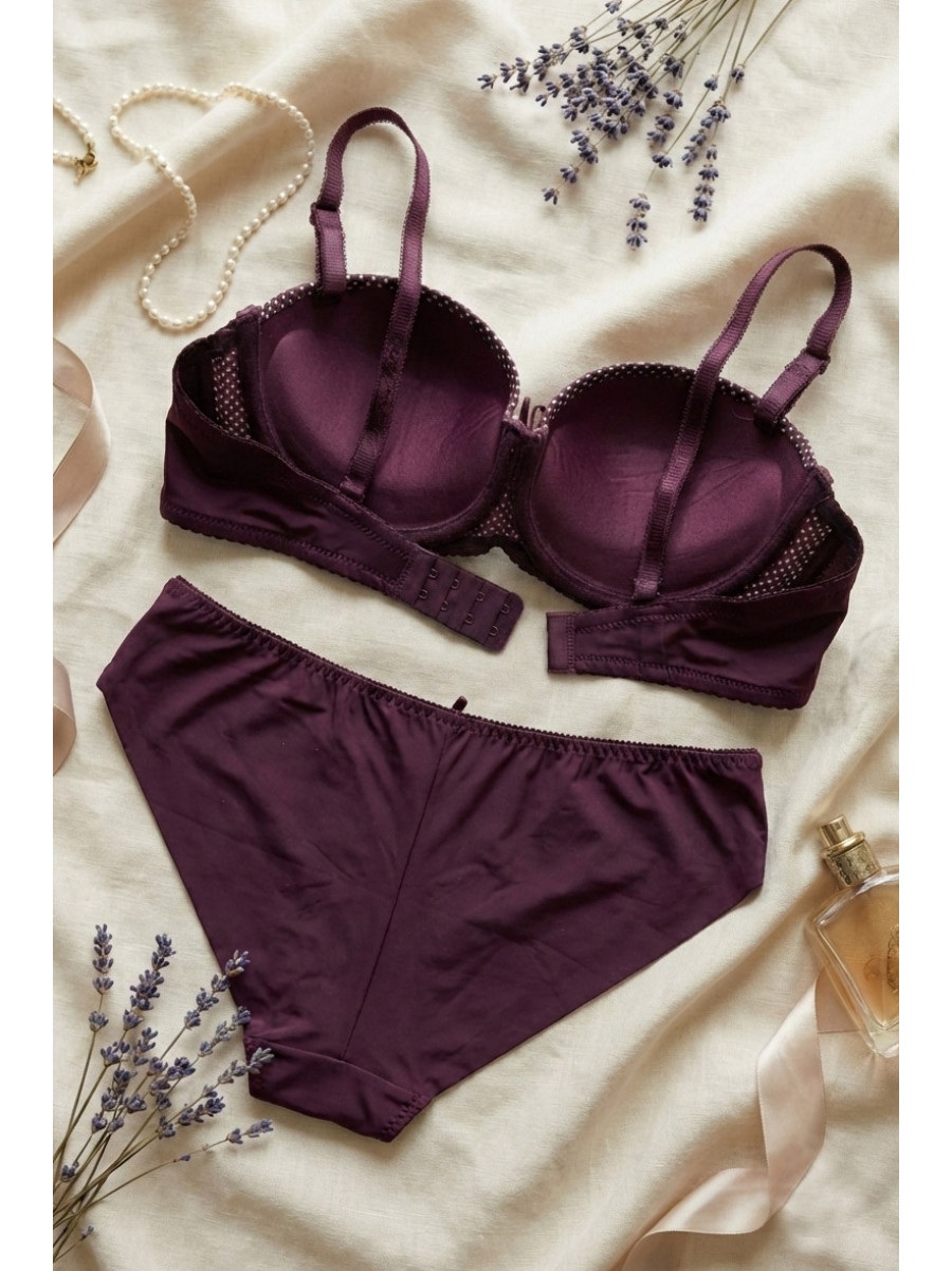 Комплект жіночий бордового кольору чашка В 5163 210432C