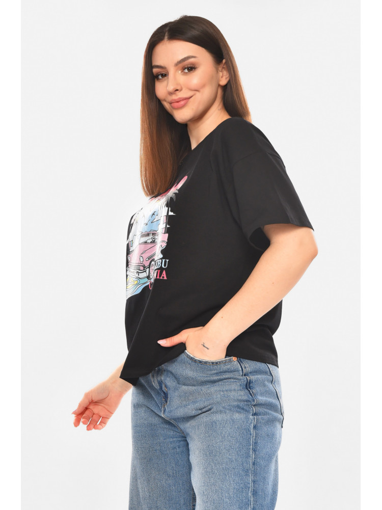 Футболка женская черного цвета с принтом 2505 210433C