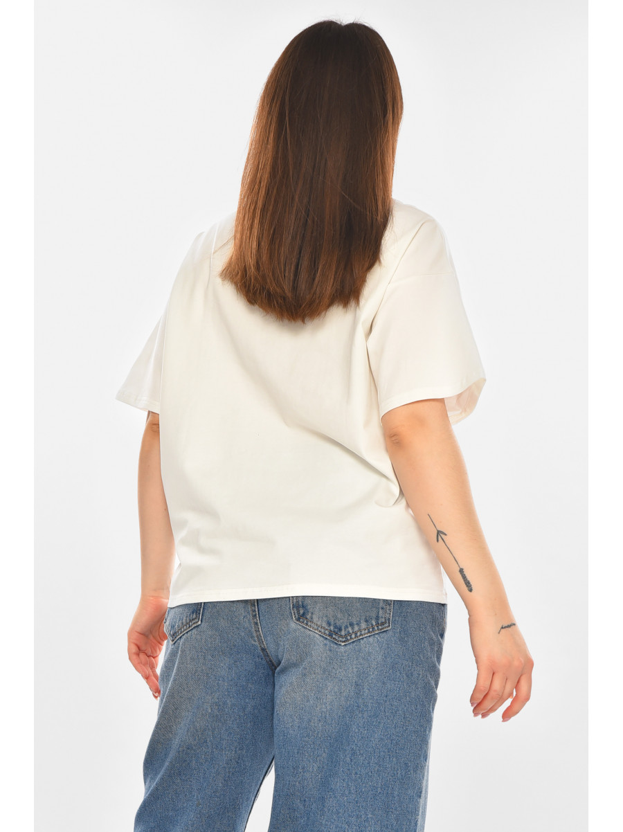Футболка женская белого цвета с принтом 2505 210434C