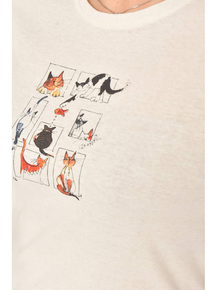 Футболка женская белого цвета с принтом 93128 210436C