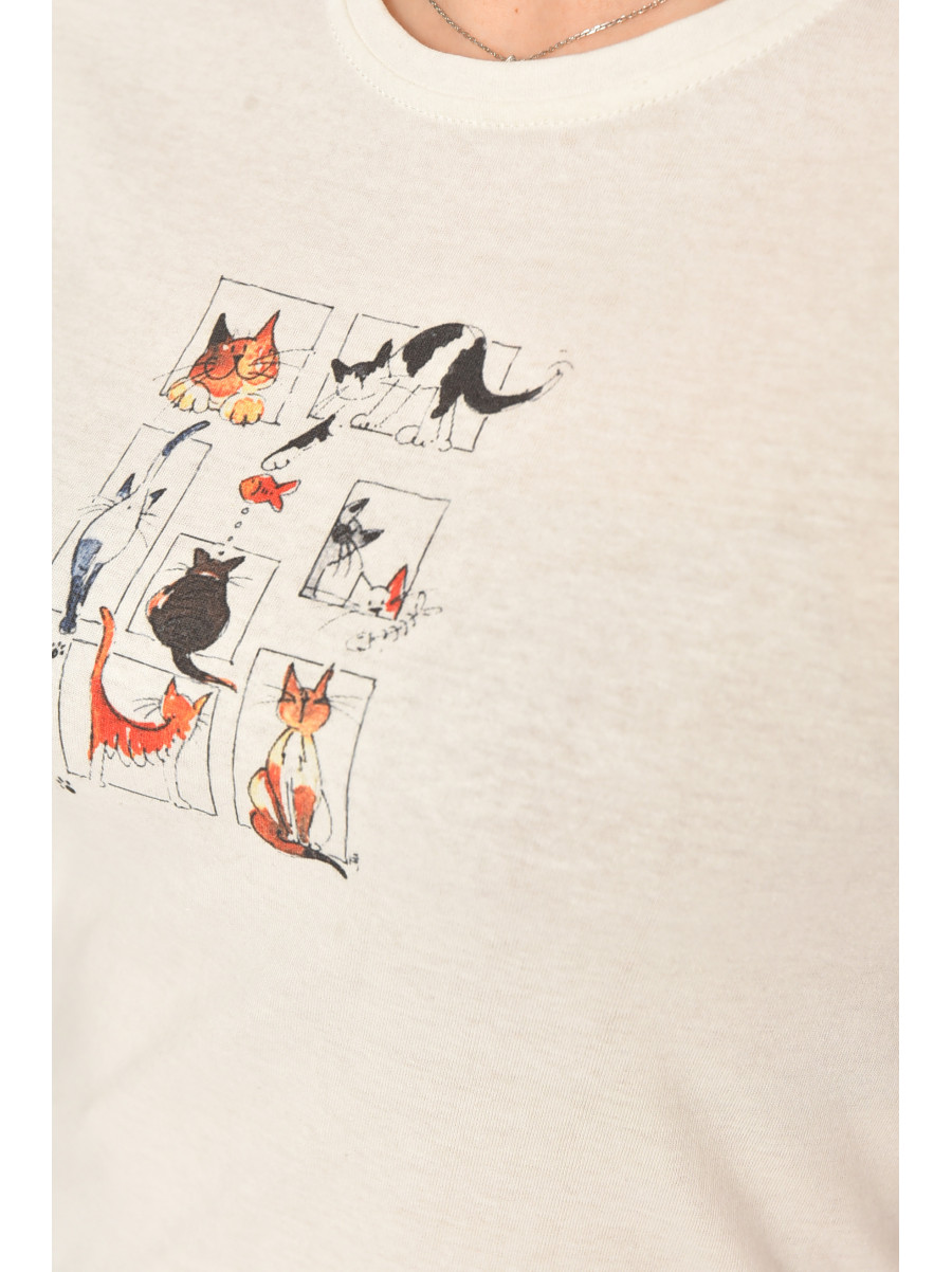 Футболка женская белого цвета с принтом 93128 210436C