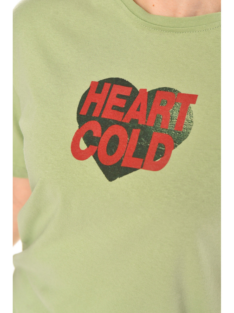 Футболка женская мятного цвета с принтом 93128 210438C