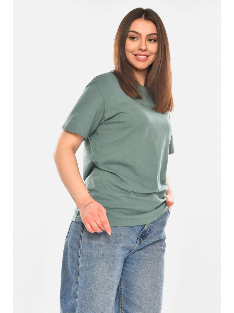 Футболка женская зеленого цвета с принтом 93128 210441C
