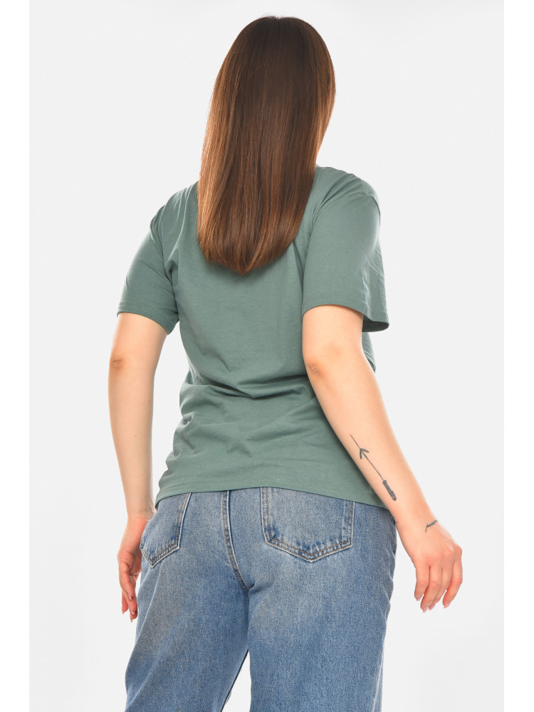 Футболка женская зеленого цвета с принтом 93128 210441C