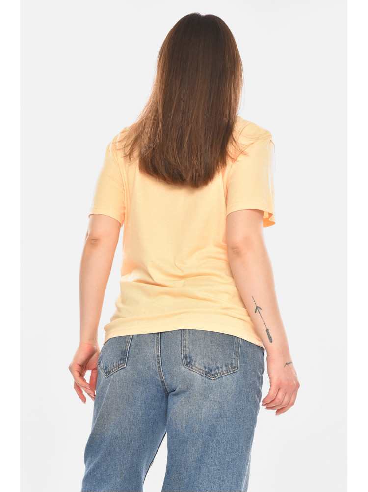 Футболка женская персикового цвета с принтом 93128 210442C