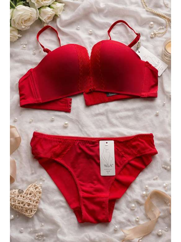 Комплект жіночий червоного кольору чашка В 8201 210446C