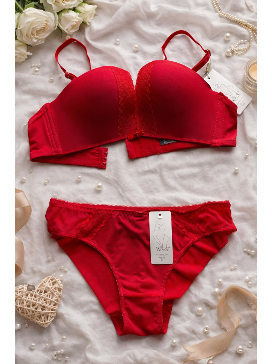 Комплект жіночий червоного кольору чашка В 8201 210446C