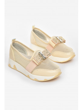 Туфлі-лофери дитячі для дівчинки бежевого кольору 206-4 210458C Туфлі-лофери дитячі для дівчинки бежевого кольору 206-4 210458C