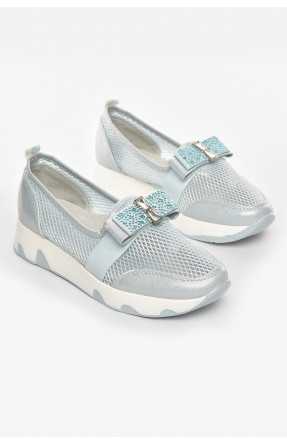 Туфли-лоферы детские для девочки голубого цвета 206-5 210460C