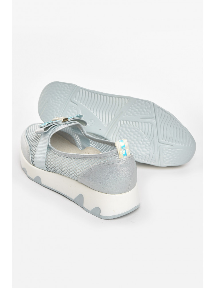 Туфли-лоферы детские для девочки голубого цвета 206-5 210460C