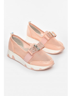 Туфли-лоферы детские для девочки пудрового цвета 206-3 210462C