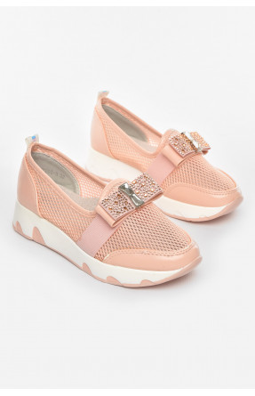 Туфли-лоферы детские для девочки пудрового цвета 206-3 210462C