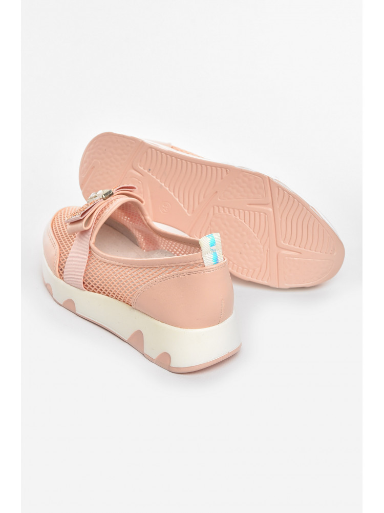 Туфли-лоферы детские для девочки пудрового цвета 206-3 210462C