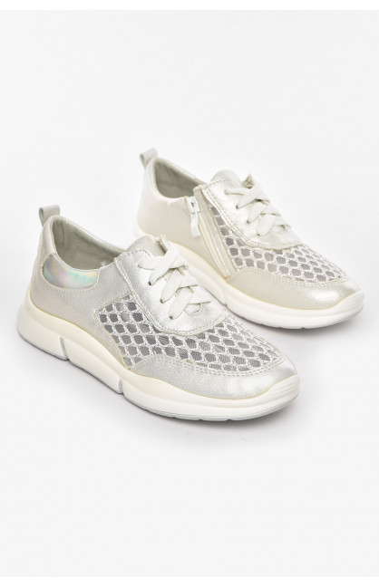 Кроссовки детские летние для девочки серебристого цвета 9620-2 210465C