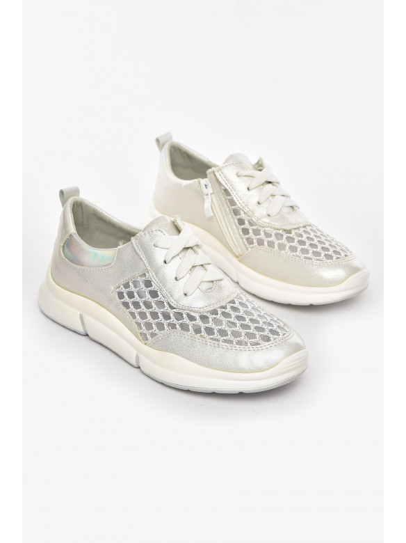 Кроссовки детские летние для девочки серебристого цвета 9620-2 210465C