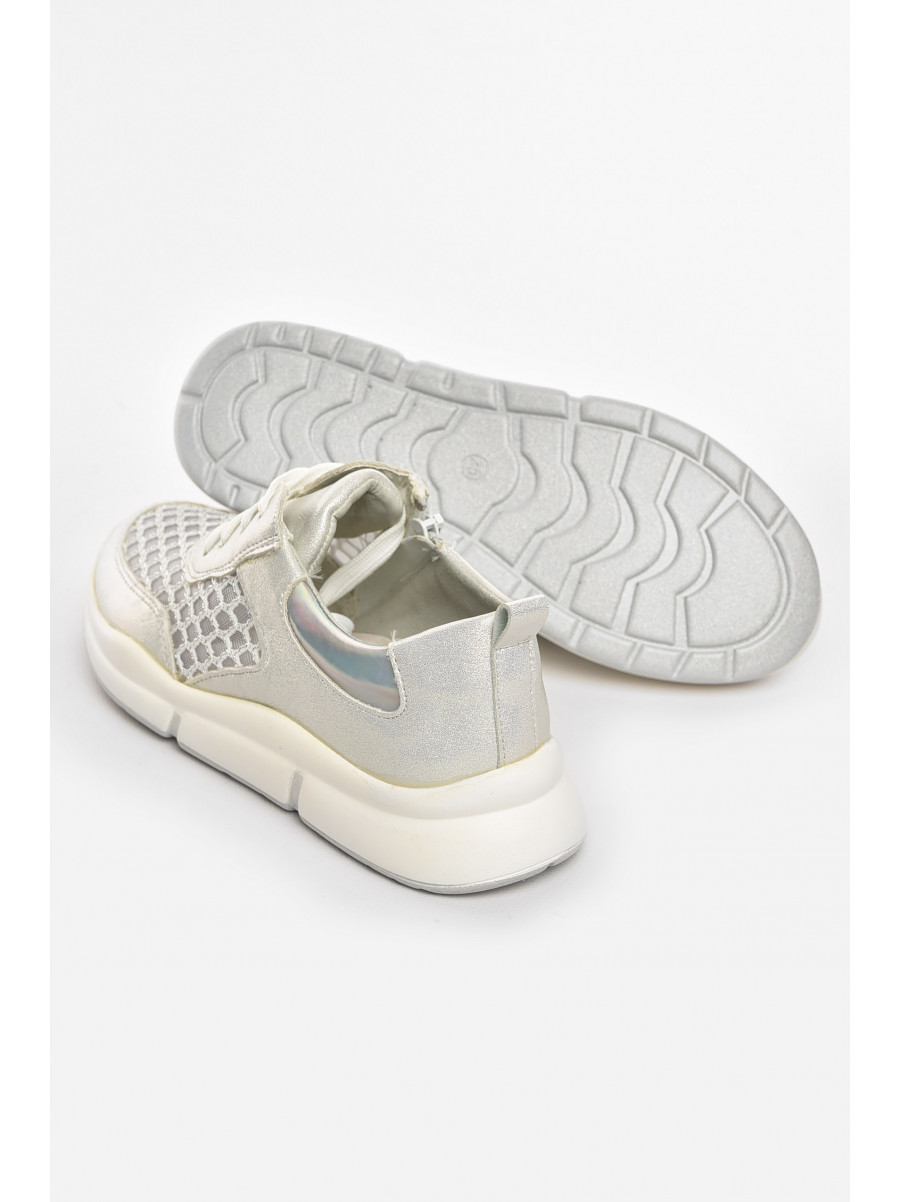 Кроссовки детские летние для девочки серебристого цвета 9620-2 210465C