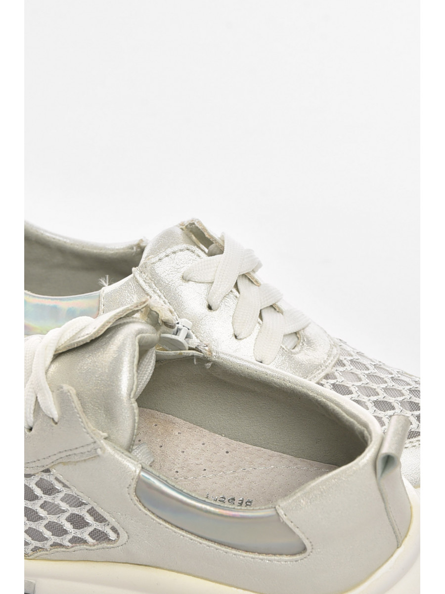 Кроссовки детские летние для девочки серебристого цвета 9620-2 210465C