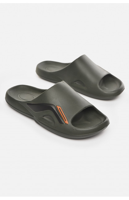Шлепанцы мужские пена темно-зеленого цвета L-131А 210466C Шлепанцы мужские пена темно-зеленого цвета L-131А 210466C