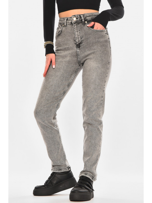 Джинси жіночі однотонні сірого кольору 00583 210468C