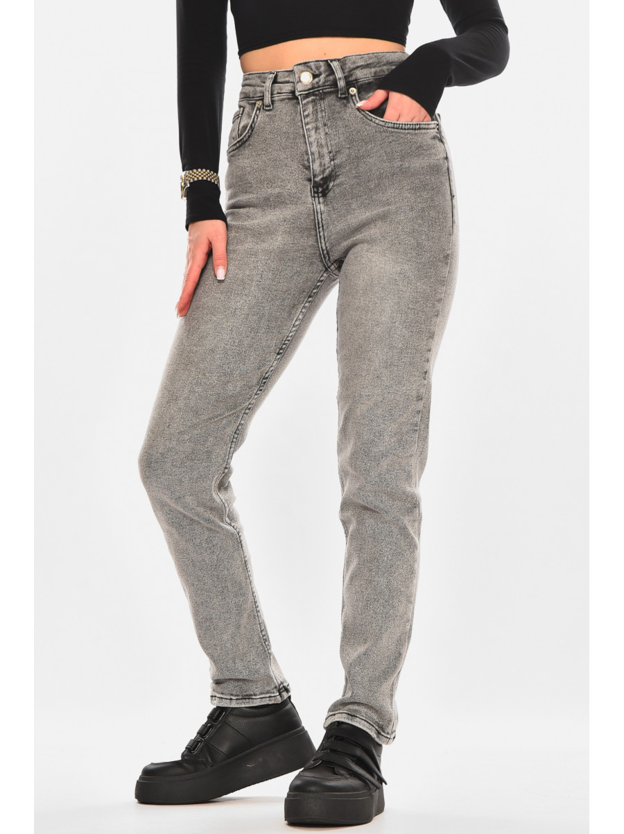 Джинси жіночі однотонні сірого кольору 00583 210468C