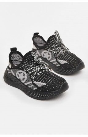 Кросівки дитячі текстильні чорного кольору 553-009 210469C Кросівки дитячі текстильні чорного кольору 553-009 210469C
