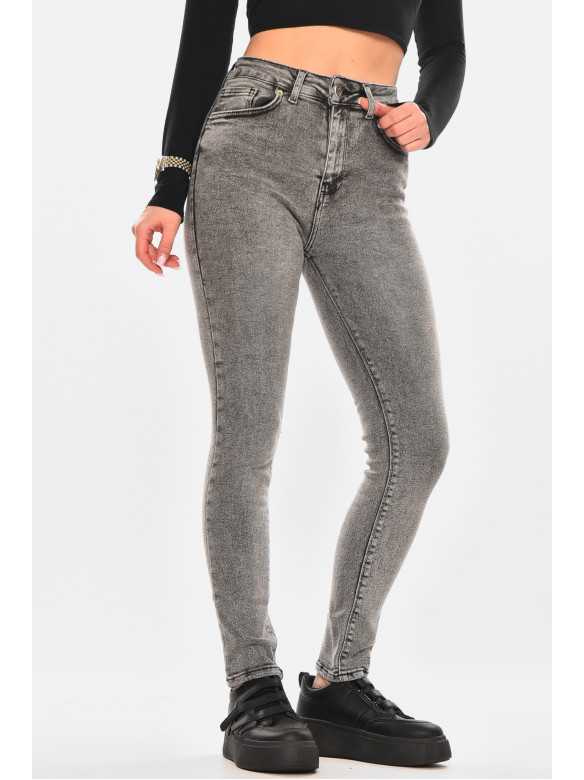 Джинси жіночі однотонні сірого кольору 00580 210470C