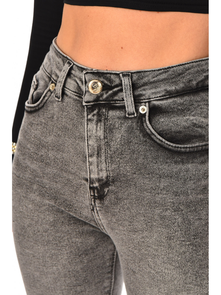 Джинси жіночі однотонні сірого кольору 00580 210470C