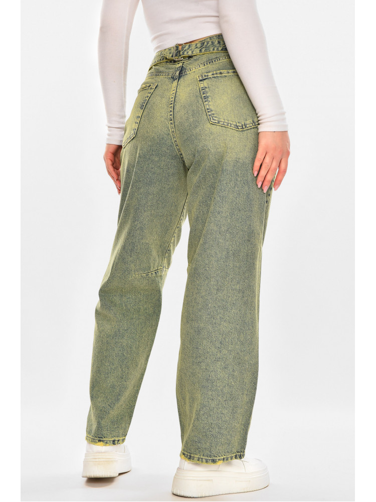 Джинсы женские однотонные зеленого цвета 001272 210471C