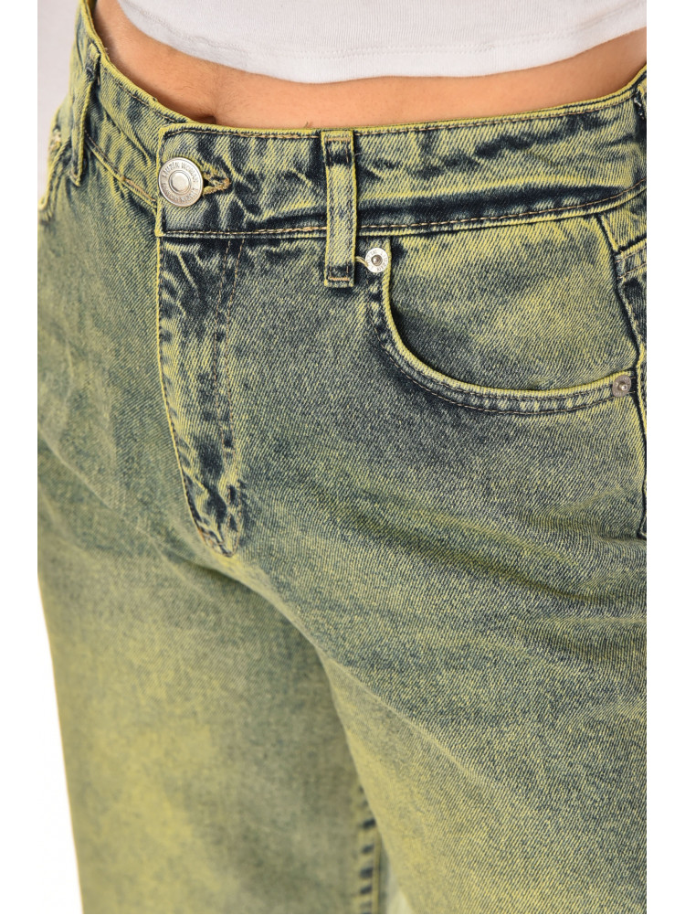 Джинсы женские однотонные зеленого цвета 001272 210471C