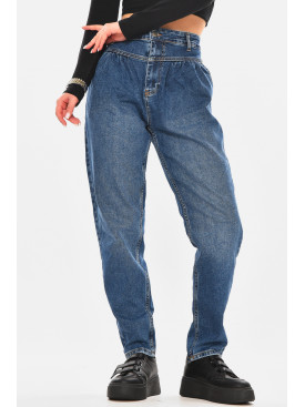Джинси жіночі однотонні синього кольору 2571 210476C