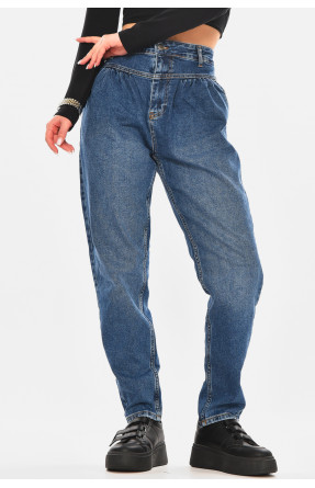 Джинси жіночі однотонні синього кольору 2571 210476C