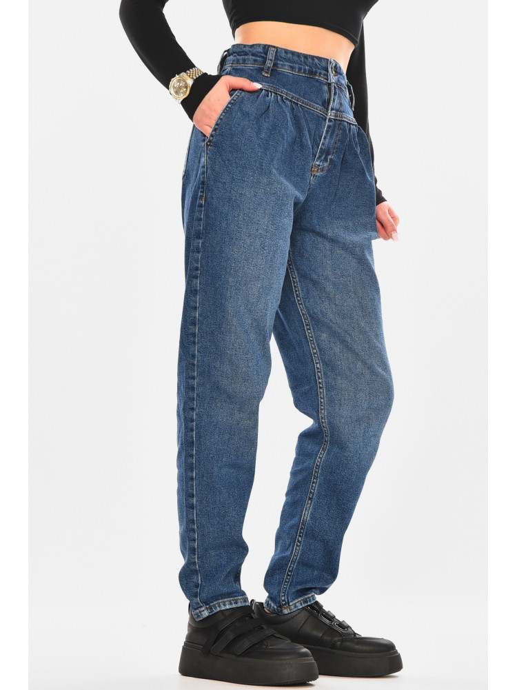 Джинси жіночі однотонні синього кольору 2571 210476C