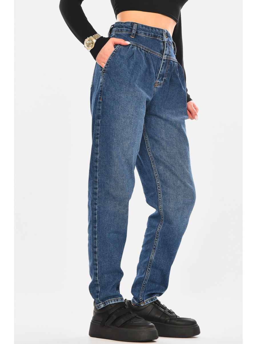 Джинси жіночі однотонні синього кольору 2571 210476C