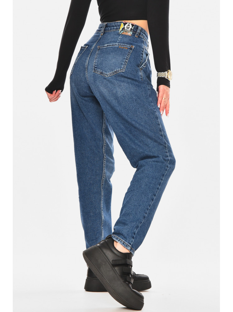 Джинси жіночі однотонні синього кольору 2571 210476C