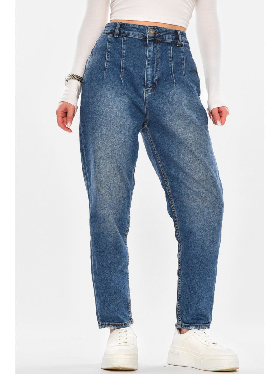 Джинси жіночі однотонні синього кольору 1040 210477C