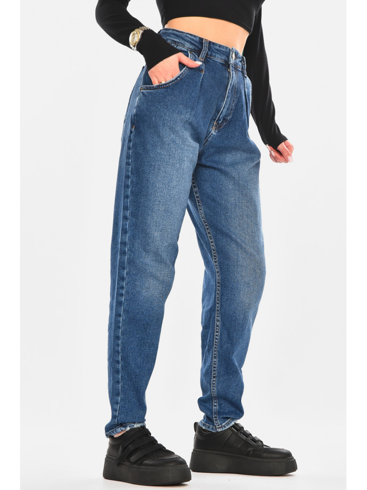 Джинси жіночі однотонні синього кольору 1037 210478C