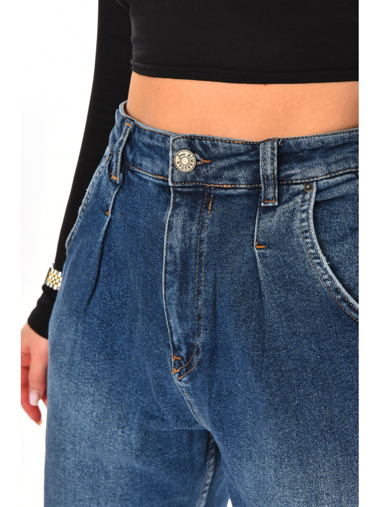 Джинси жіночі однотонні синього кольору 1037 210478C