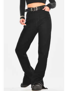 Джинси жіночі однотонні чорного кольору 00656 210480C