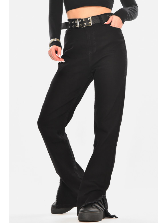 Джинси жіночі однотонні чорного кольору 00656 210480C