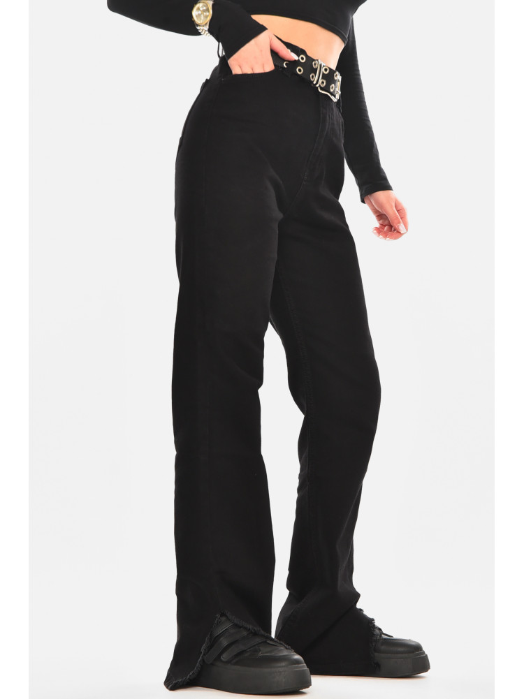 Джинси жіночі однотонні чорного кольору 00656 210480C